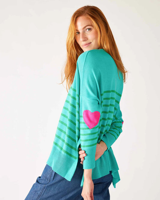 MerSea - Amour Sweater - Turquoise / Jade Stripes