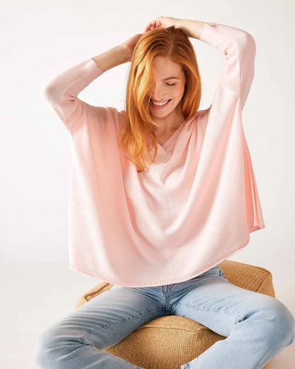 MerSea - Catalina V-Neck Sweater - Sorbet Pink