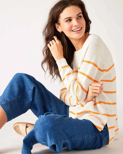 MerSea - Camden Boatneck Sweater - Dreamsicle Stripe