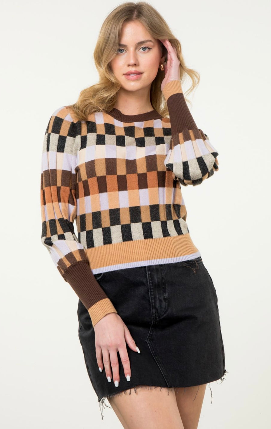 THML - Multi Colored Knit Sweater - Brown