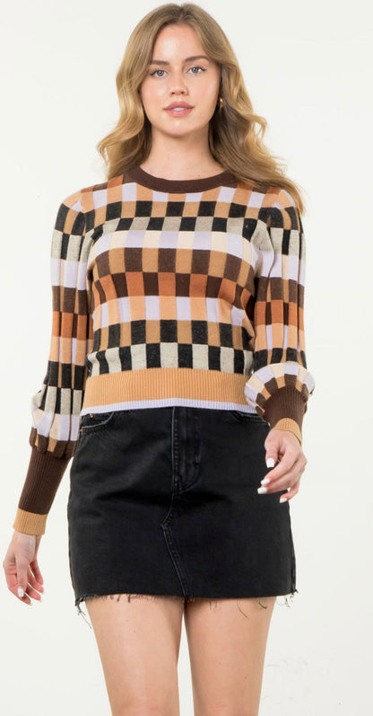 THML - Multi Colored Knit Sweater - Brown