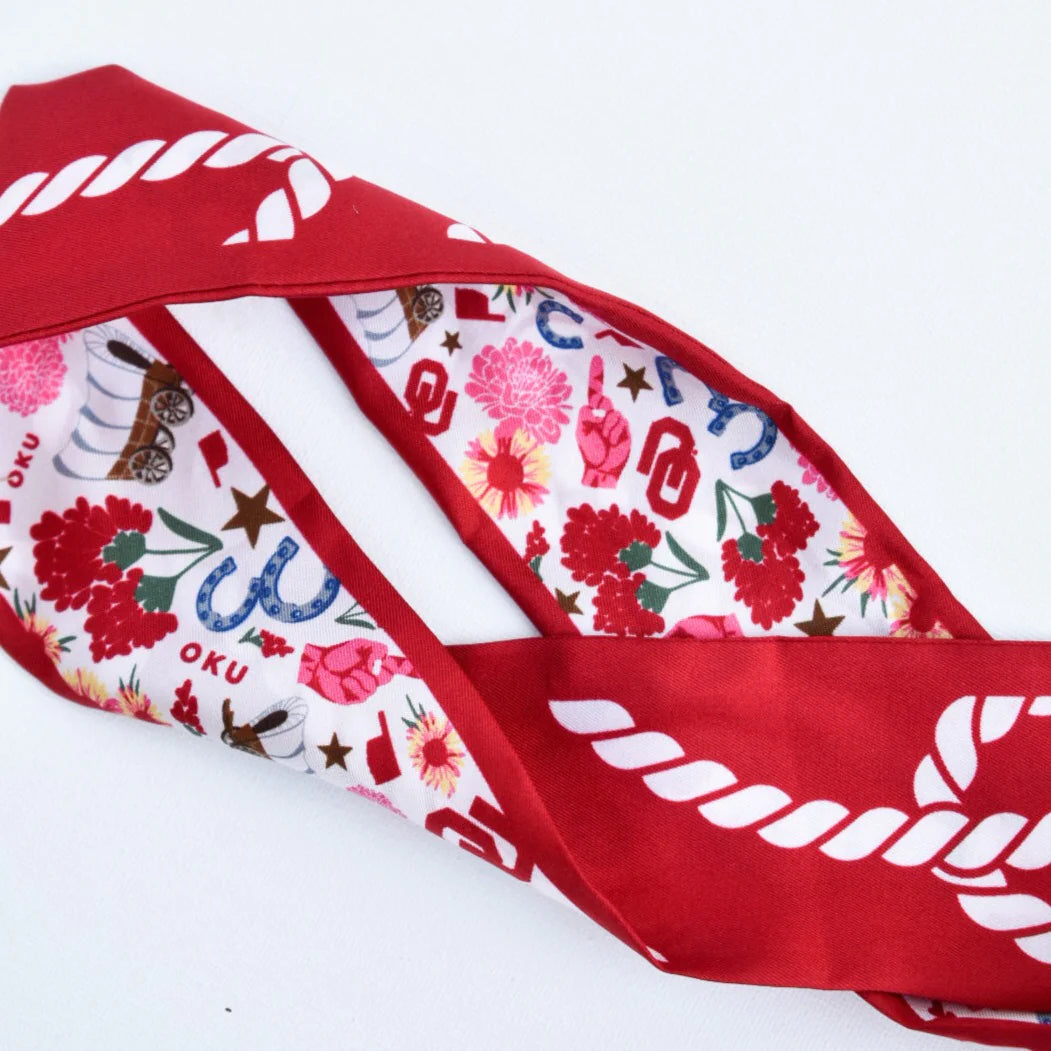 Saturday Silks - Oklahoma Sooners Skinny Scarf