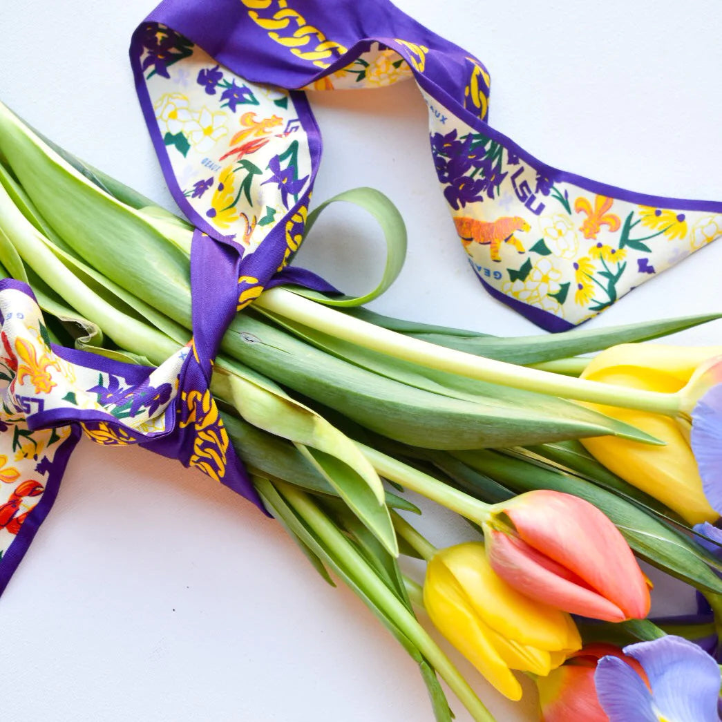Saturday Silks - LSU Tigers Skinny Scarf
