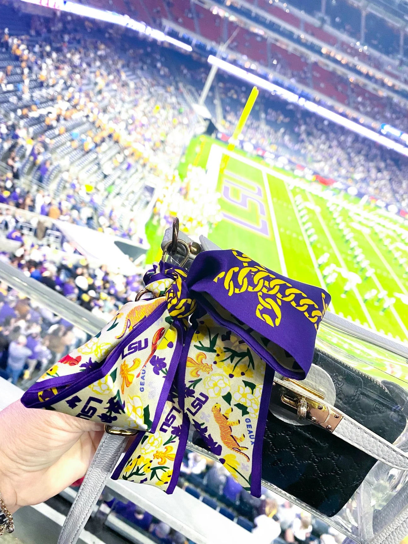 Saturday Silks - LSU Tigers Skinny Scarf