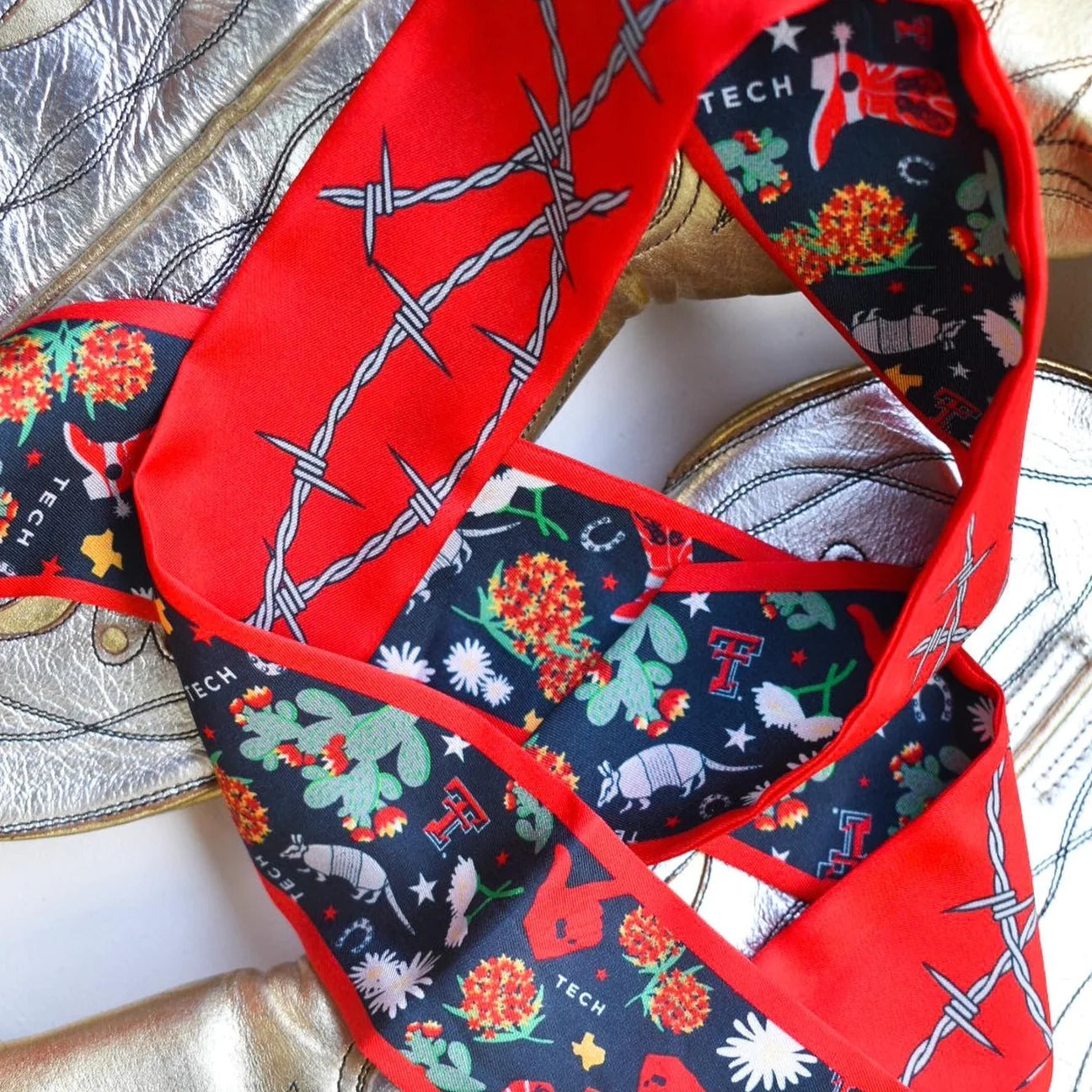 Saturday Silks - Texas Tech Red Raiders Skinny Scarf