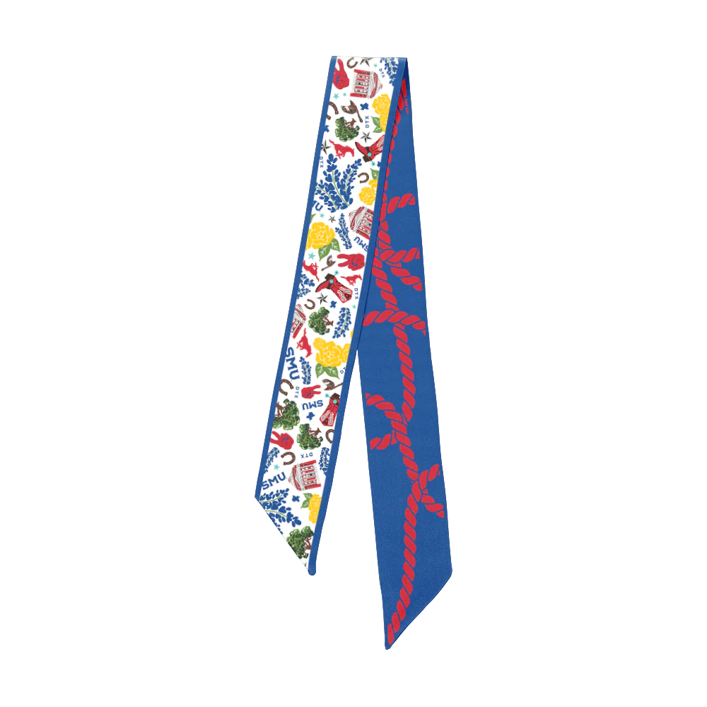 Saturday Silks - SMU Mustangs Skinny Scarf