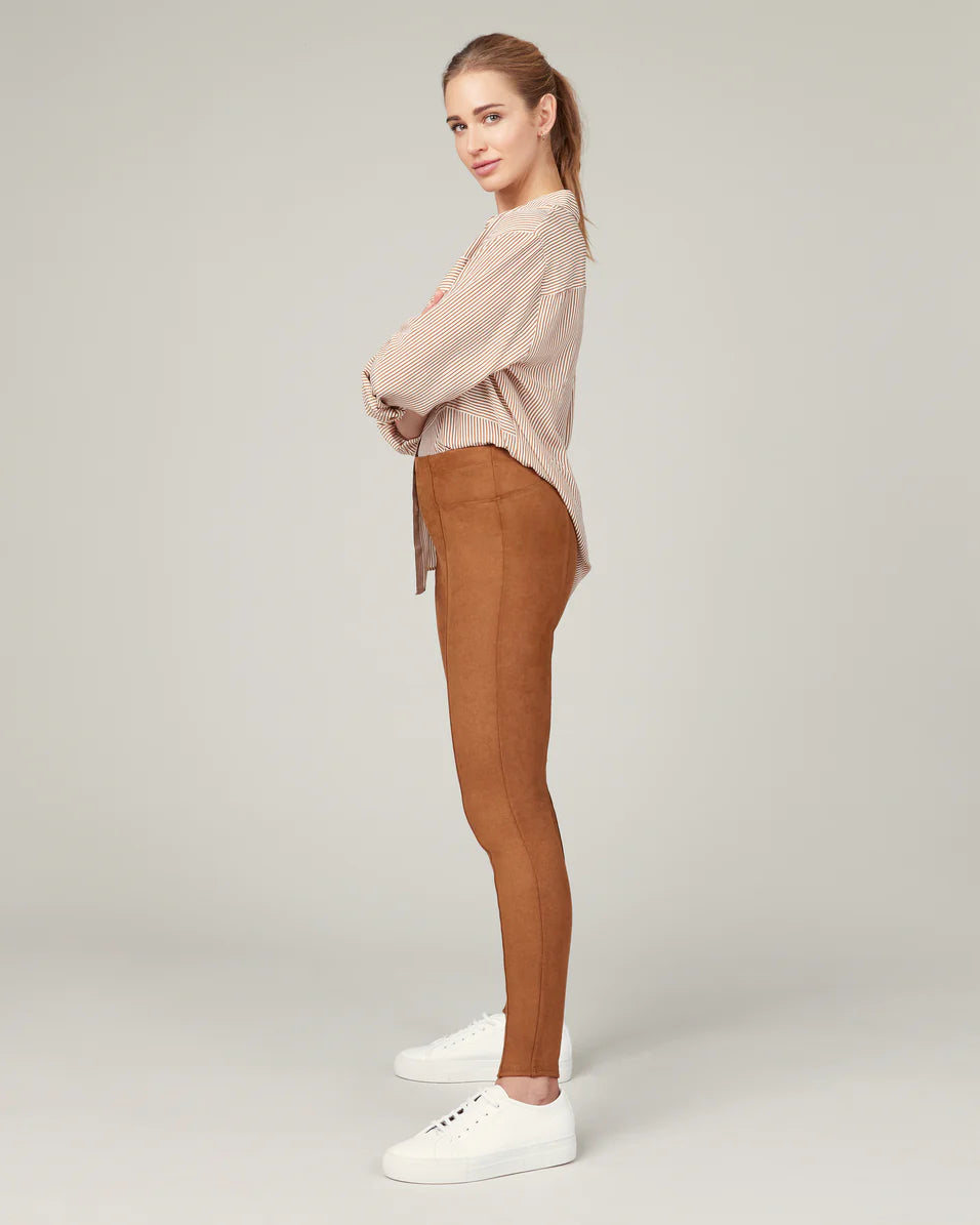 Spanx Faux Suede Leggings Rich Pink Tan MSRP $128 NWT Slimming Control  Medium - $95 New With Tags - From Kat