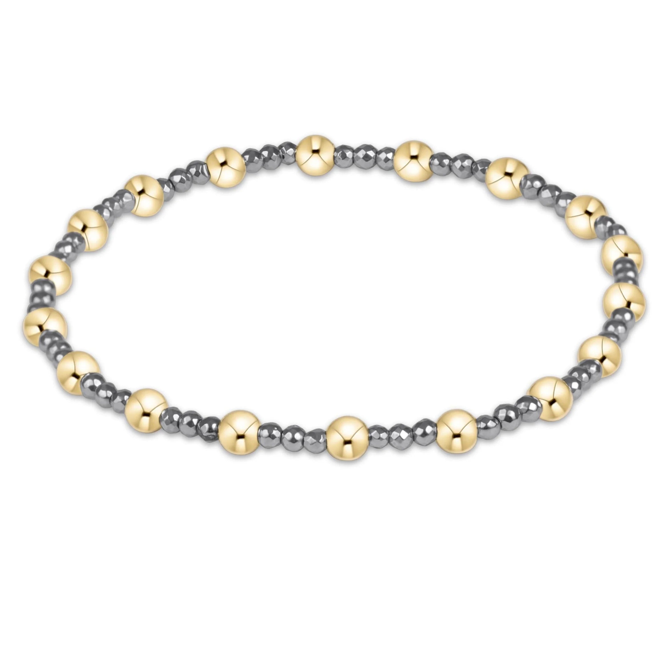 Sincerity Silver Faceted Hematite 2mm Bracelet