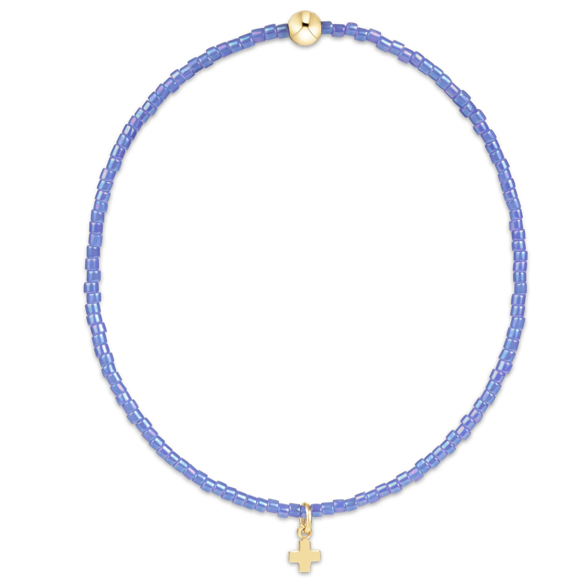 Hope Classic Bright Blue Bracelet - Signature Cross Small Gold Charm