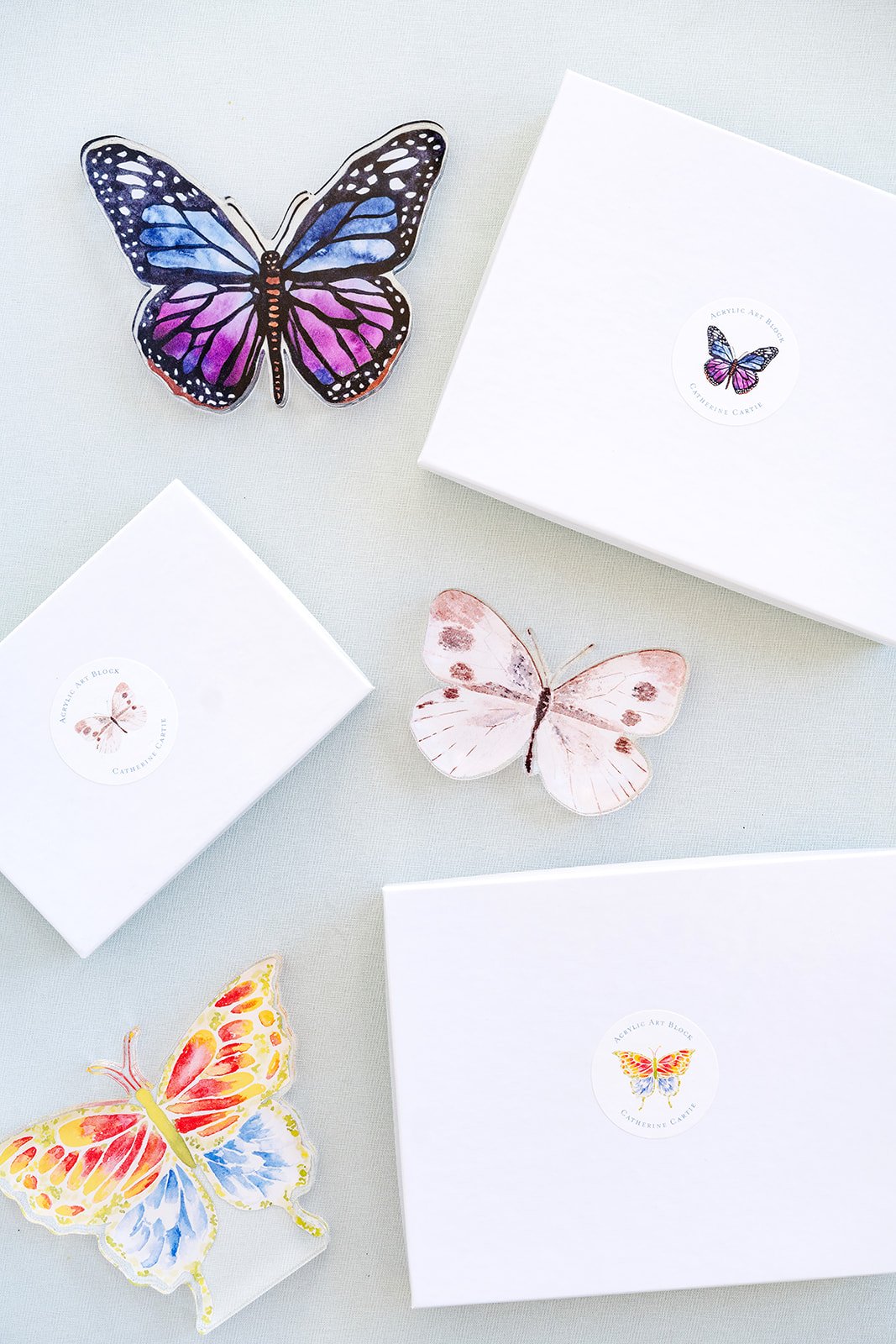 Purple Butterfly Acrylic Art Block
