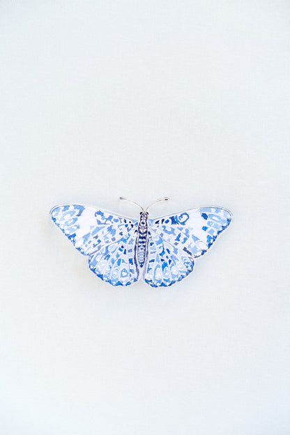 Blue Chinoiserie Butterfly Acrylic Art Block