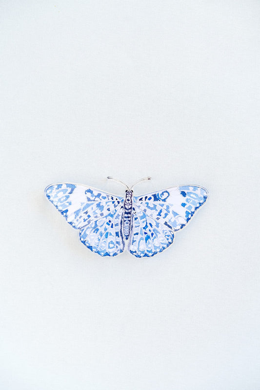 Blue Chinoiserie Butterfly Acrylic Art Block