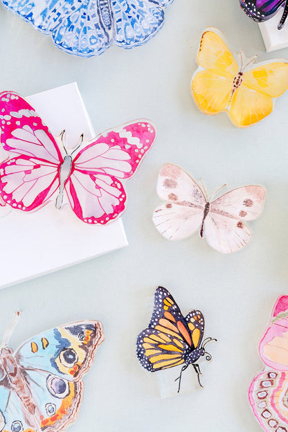 Blue Chinoiserie Butterfly Acrylic Art Block