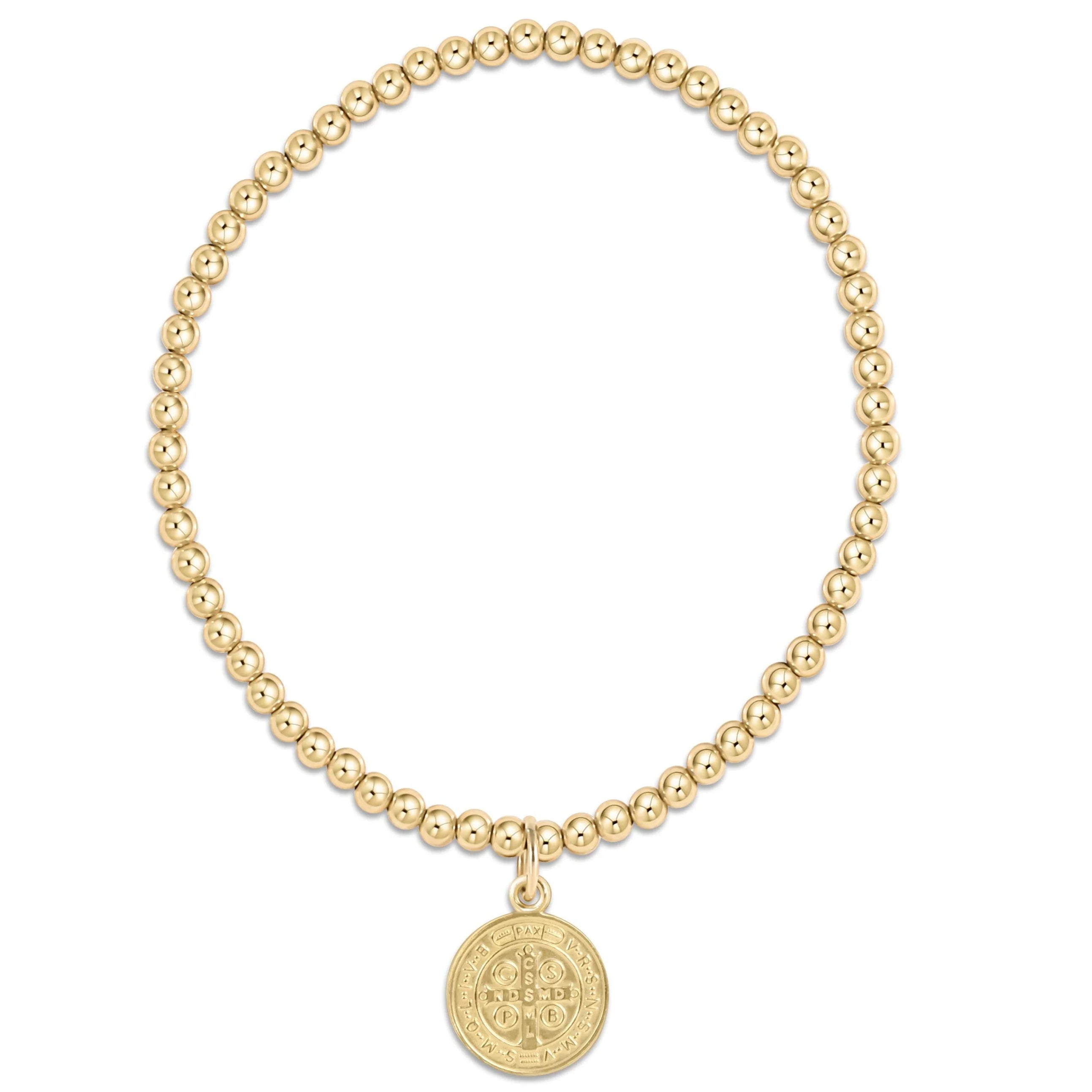 Classic Gold 3mm Bracelet - Blessing Gold Disc
