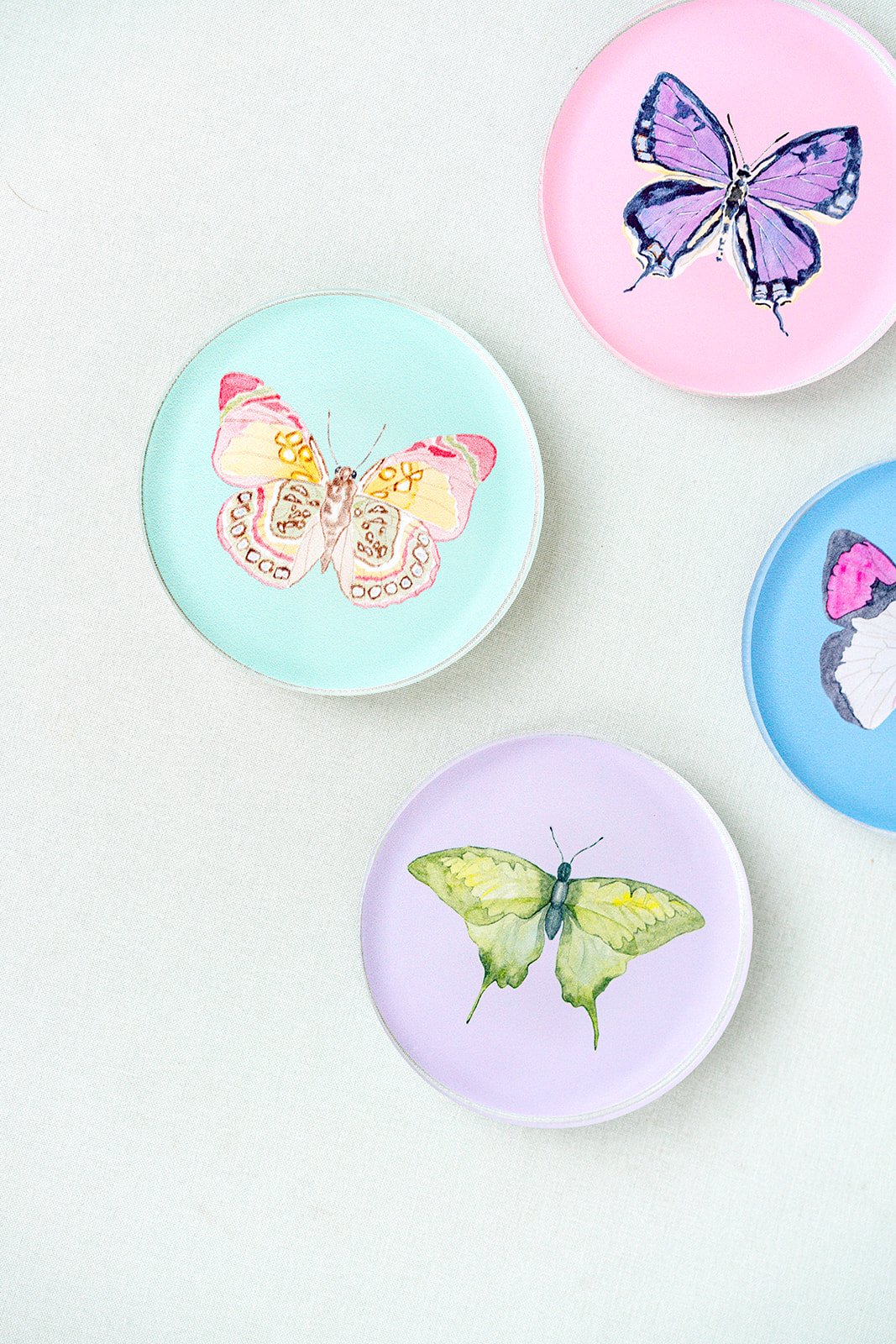 Acrylic Butterfly Coaster Set - Summer