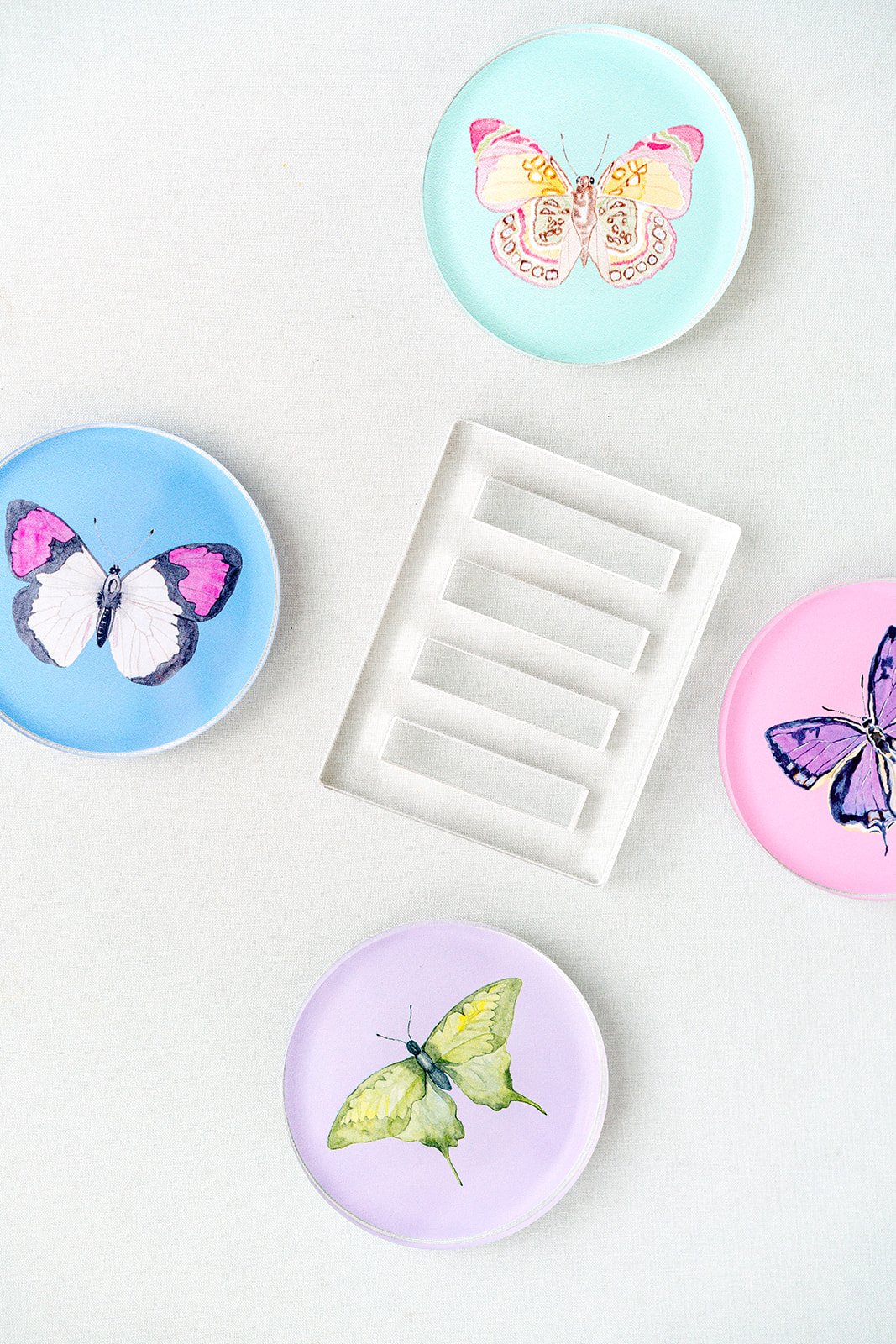Acrylic Butterfly Coaster Set - Summer