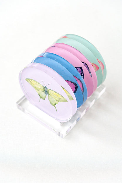 Acrylic Butterfly Coaster Set - Summer