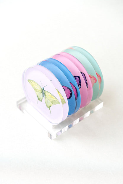 Acrylic Butterfly Coaster Set - Spring