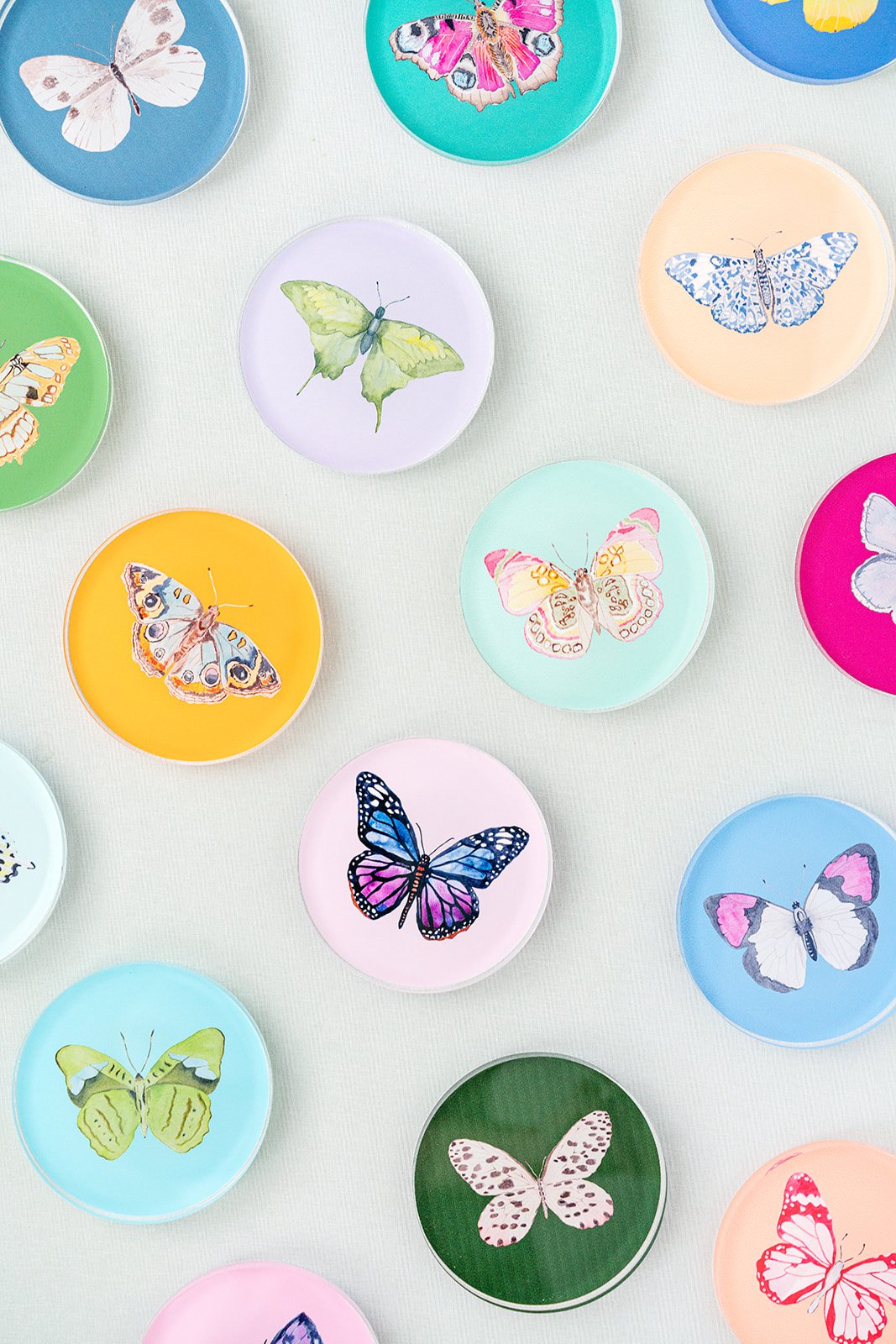 Acrylic Butterfly Coaster Set - Summer