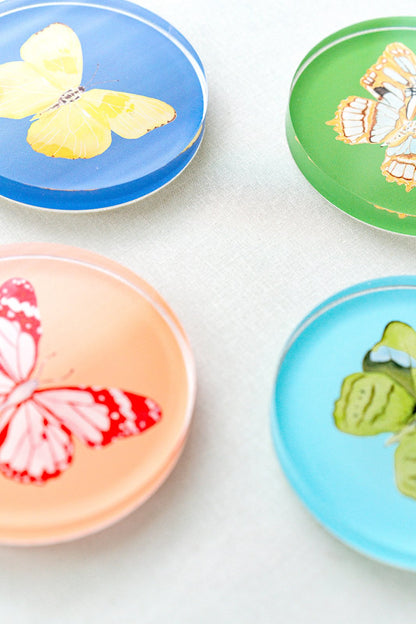 Acrylic Butterfly Coaster Set - Spring