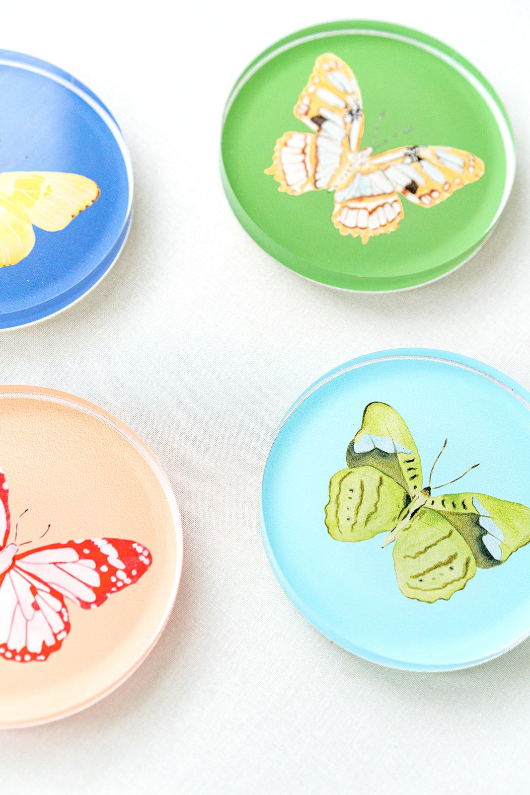 Acrylic Butterfly Coaster Set - Spring