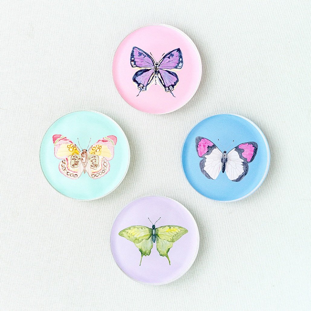 Acrylic Butterfly Coaster Set - Summer