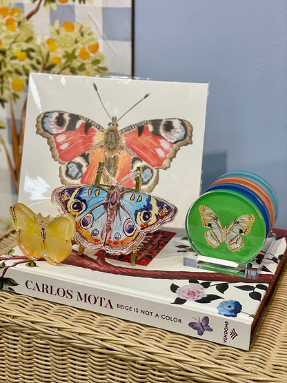 Acrylic Butterfly Coaster Set - Spring