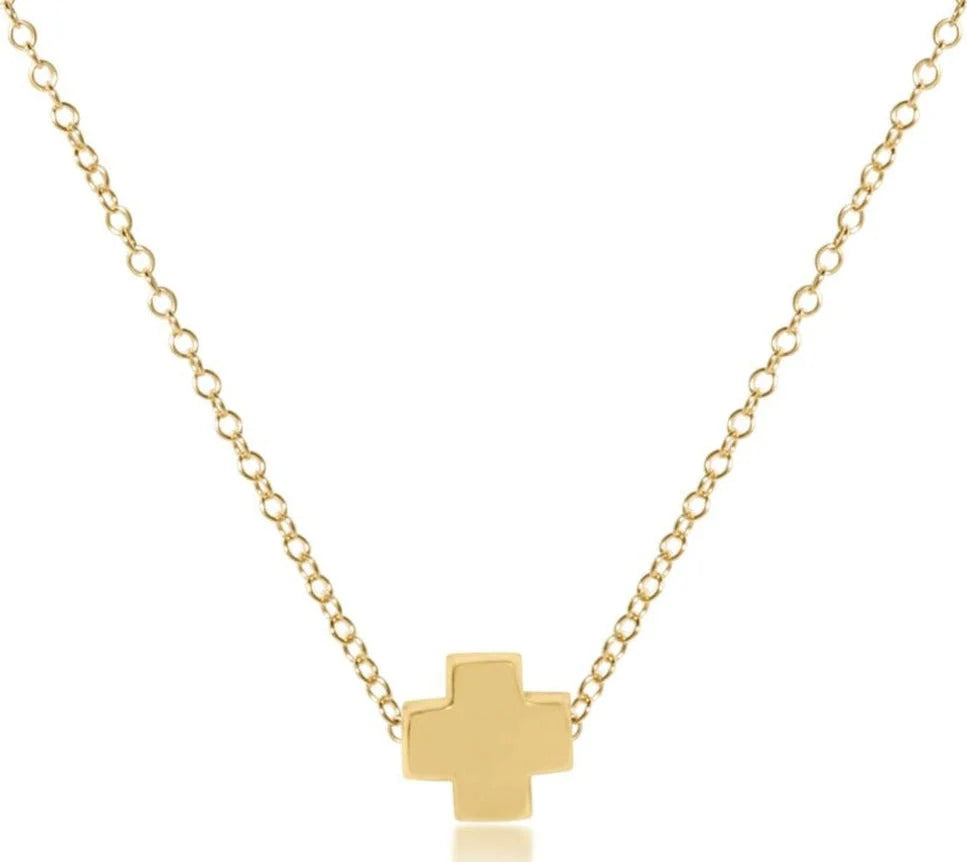 16" Necklace Gold - Signature Cross - Gold