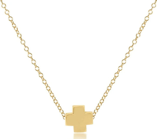 16" Necklace Gold - Signature Cross - Gold