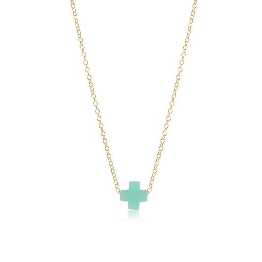 eNewton - 16" Necklace Gold - Signature Cross - Mint