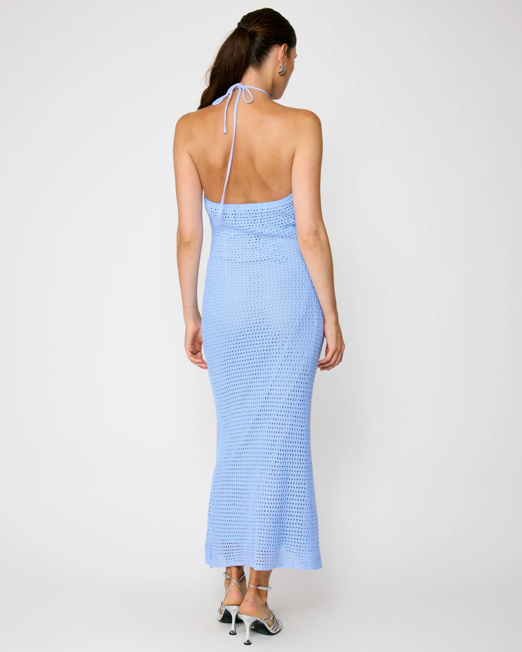 Gienna Crochet Maxi Dress - Powder Blue