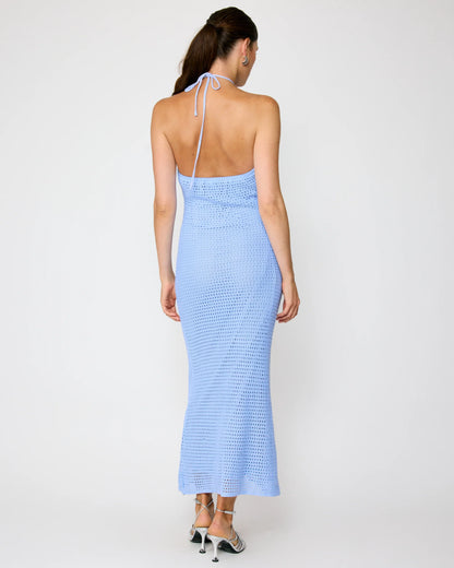 Gienna Crochet Maxi Dress - Powder Blue