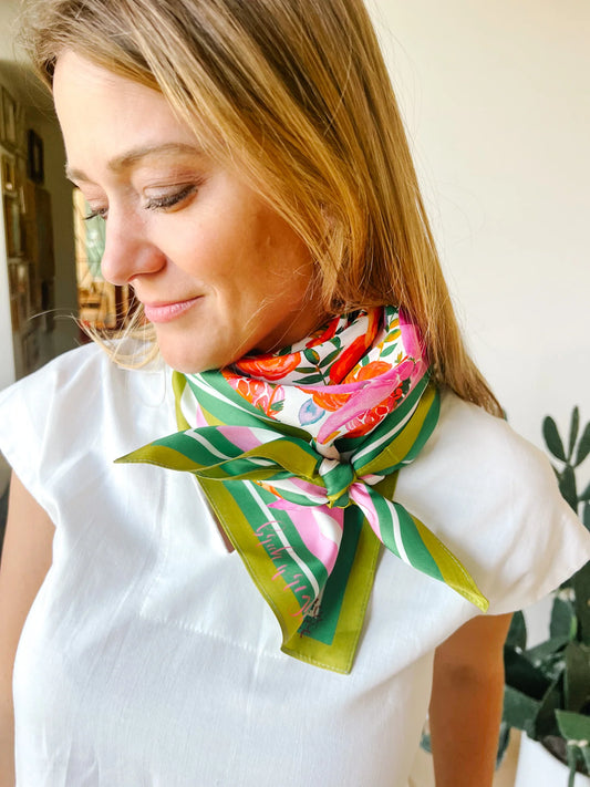 Brooke Wright Designs - Orange Charity Floral Scarf