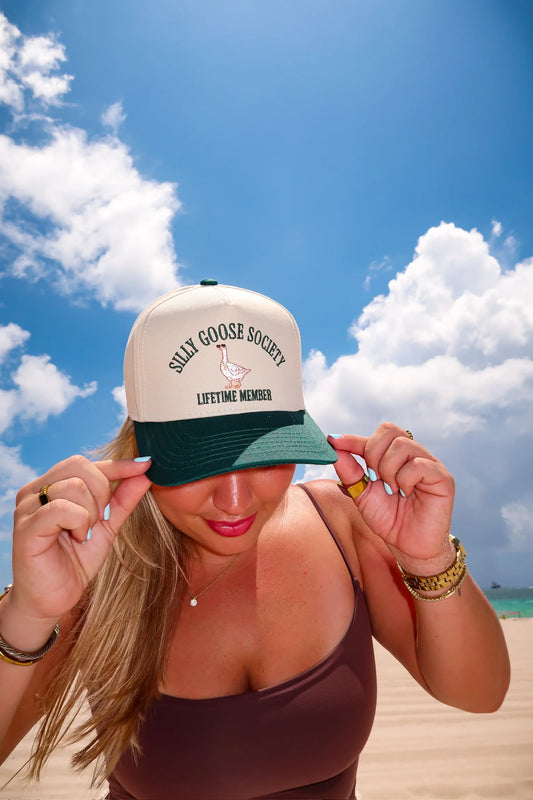 Silly Goose Society Hat - Green/Natural