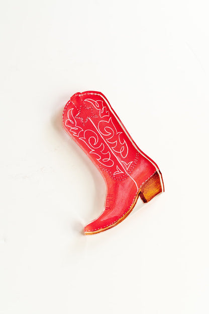 Red Boot Acrylic Art Block