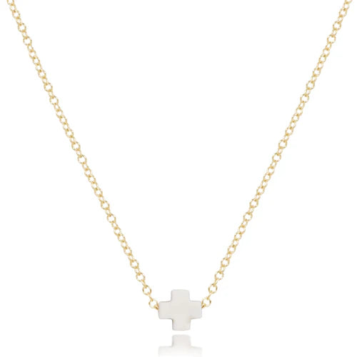 eGirl Signature Cross Small Necklace Gold 14"