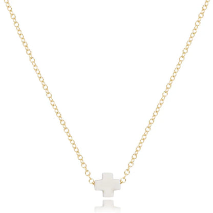 eGirl Signature Cross Small Necklace Gold 14"