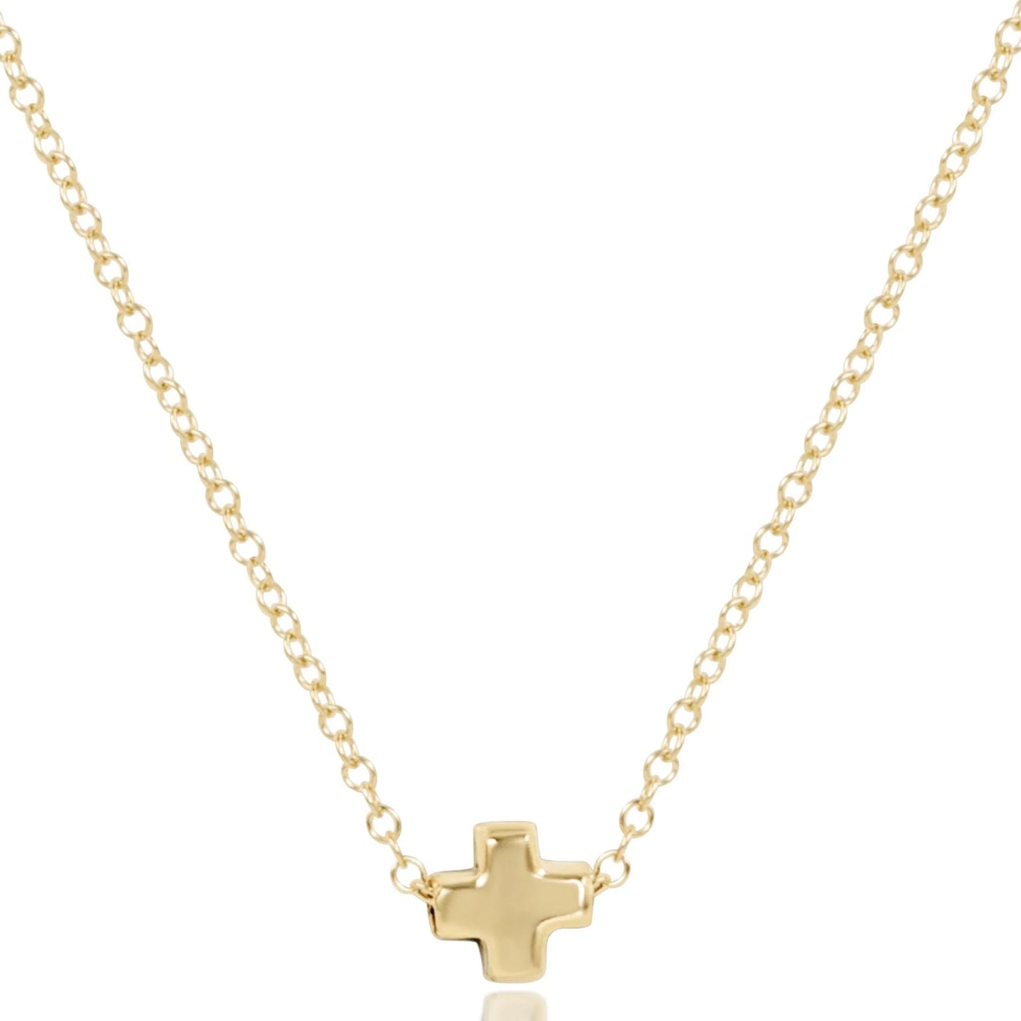 16" Necklace Gold - Signature Cross Small - Gold