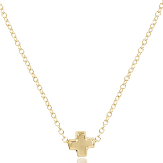 16" Necklace Gold - Signature Cross Small - Gold