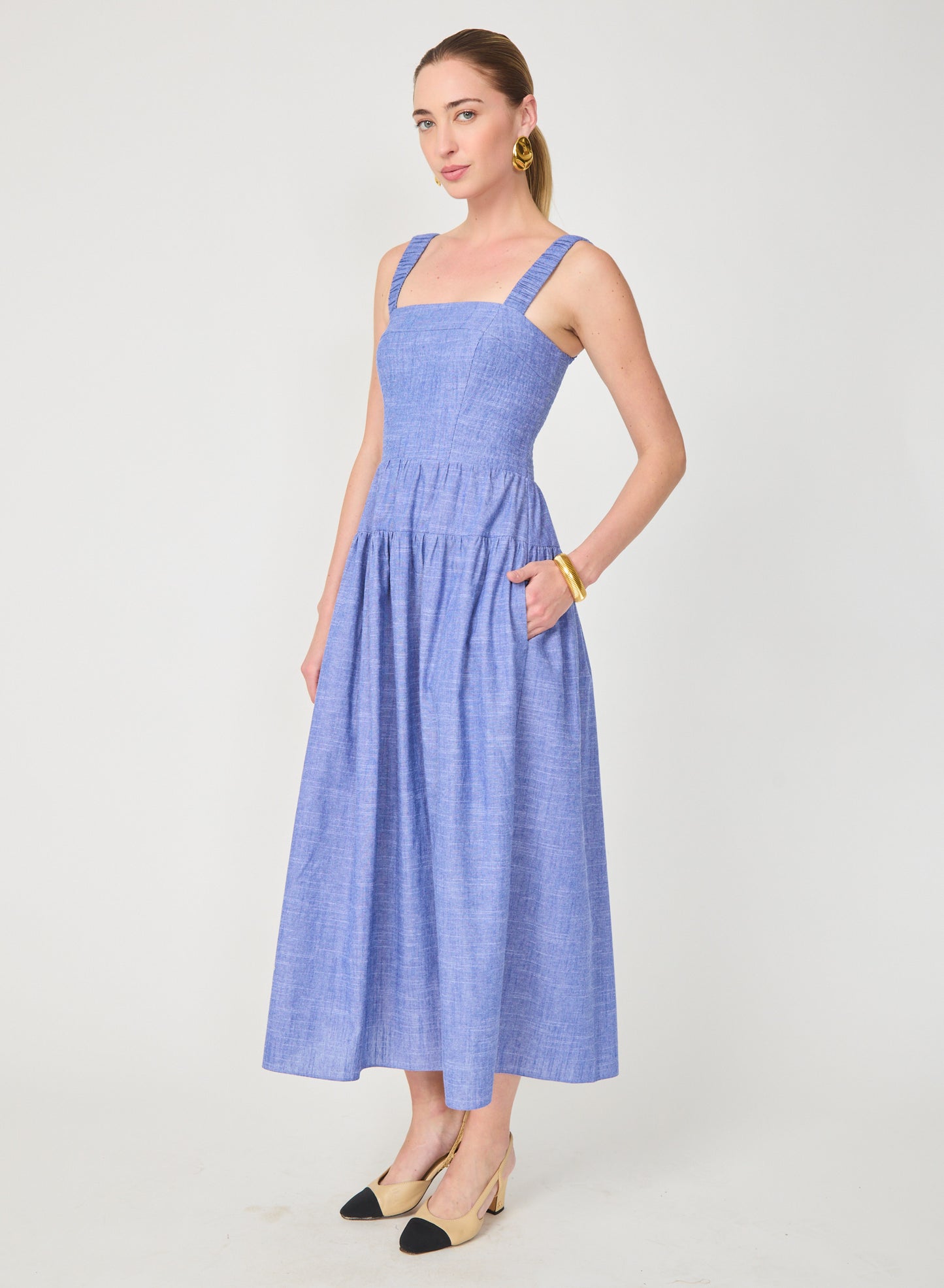 Julien Dress - Cadet Blue Chambray