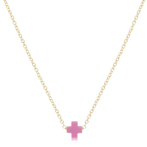 eGirl Signature Cross Small Necklace Gold 14"
