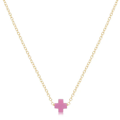 eGirl Signature Cross Small Necklace Gold 14"