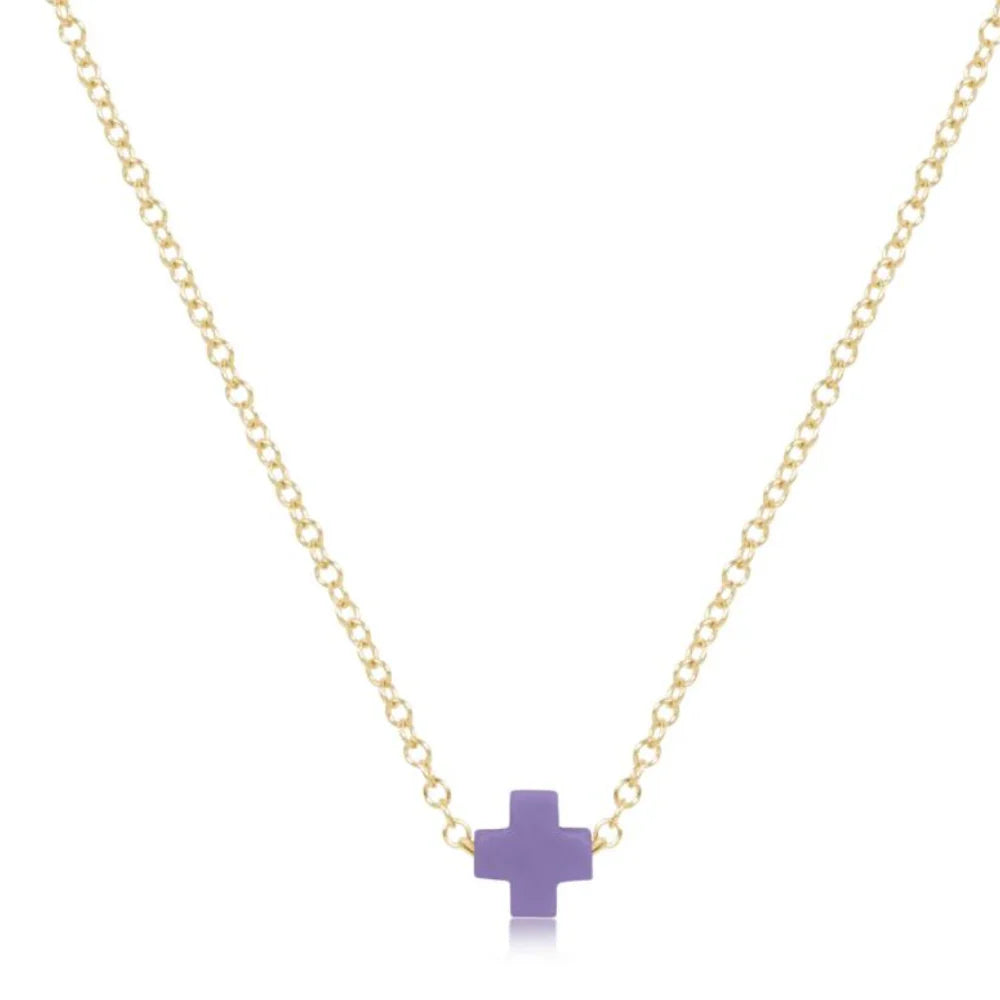 eGirl Signature Cross Small Necklace Gold 14"