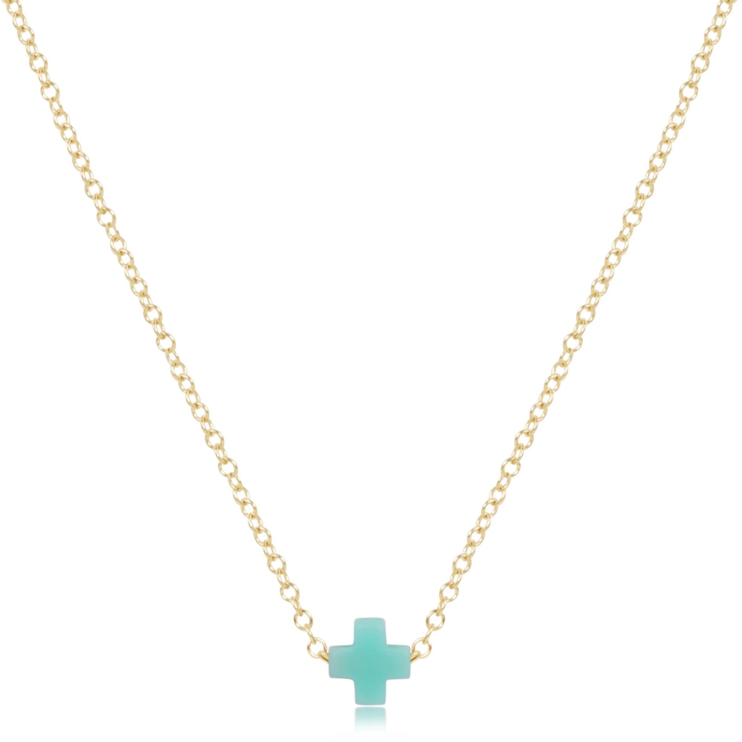 eNewton - 16" Necklace Gold - Signature Cross Small - Mint