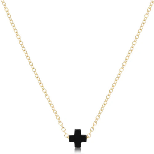 eGirl Signature Cross Small Necklace Gold 14"
