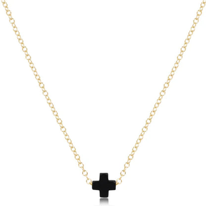 eGirl Signature Cross Small Necklace Gold 14"
