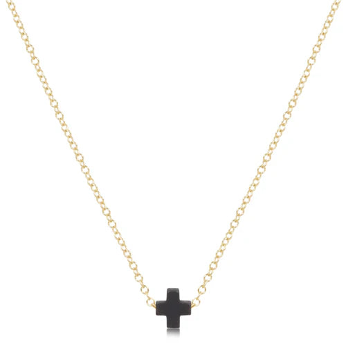 eGirl Signature Cross Small Necklace Gold 14"