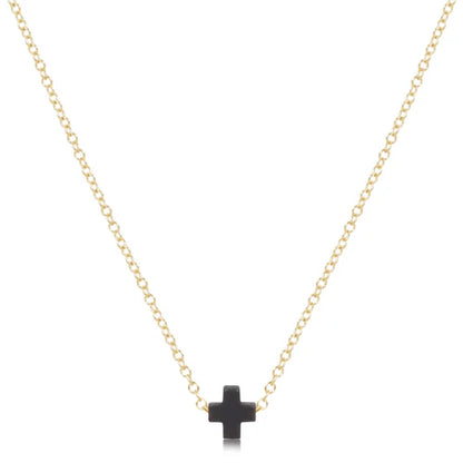 eGirl Signature Cross Small Necklace Gold 14"