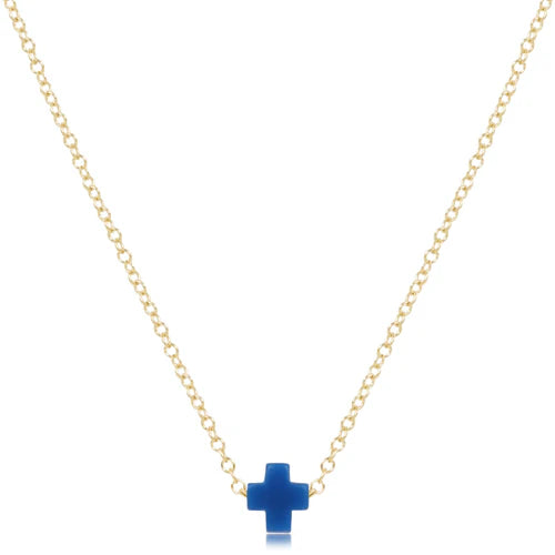 eGirl Signature Cross Small Necklace Gold 14"