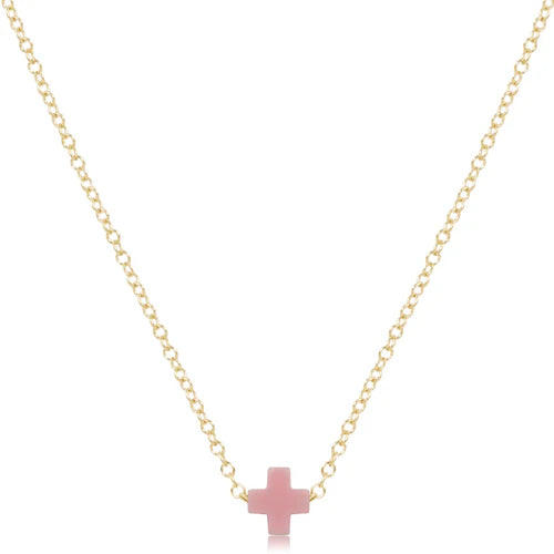 eGirl Signature Cross Small Necklace Gold 14"